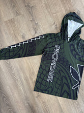 Load image into Gallery viewer, KEIKI GREEN TRIBAL DRI-FIT HOODIE LONG SLEEVE
