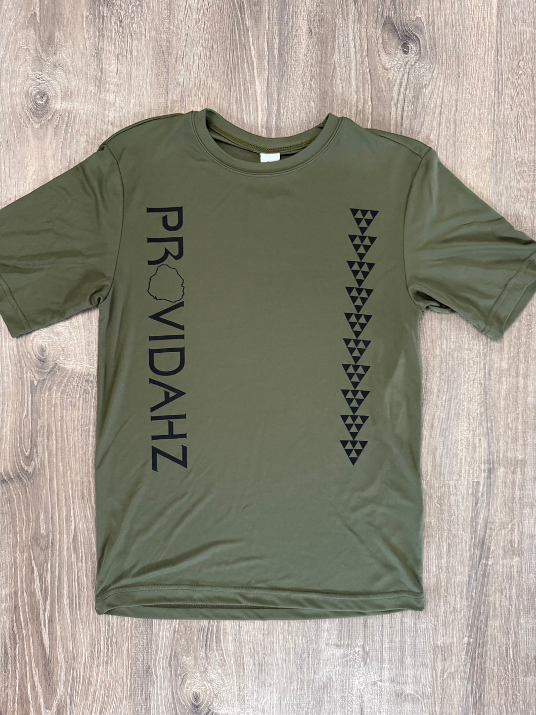 OLIVE GREEN DRI-FIT T-SHIRT TRI-FORCE TRIANGLES