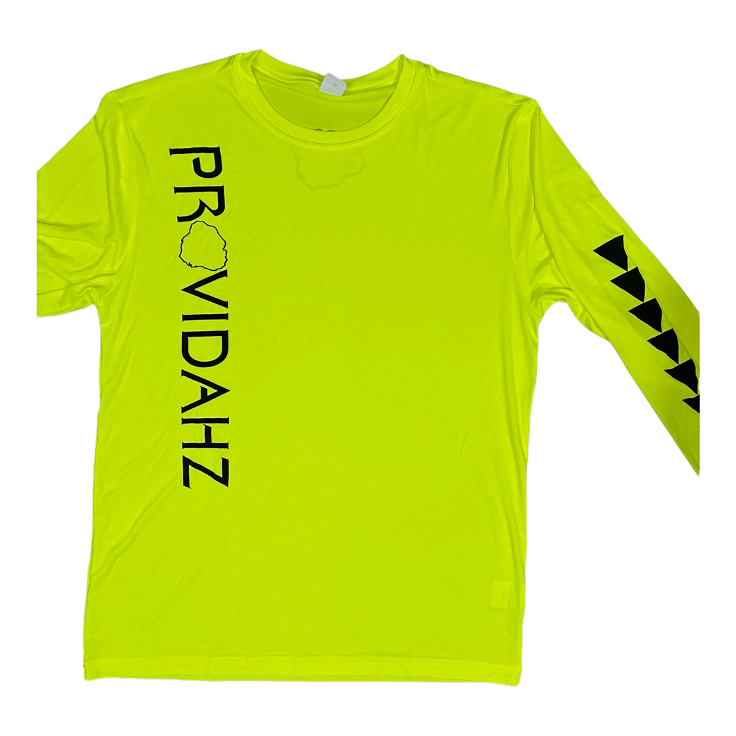 NEON YELLOW DRI-FIT BIG & TALL LONGSLEEVE SOLID TRIANGLES