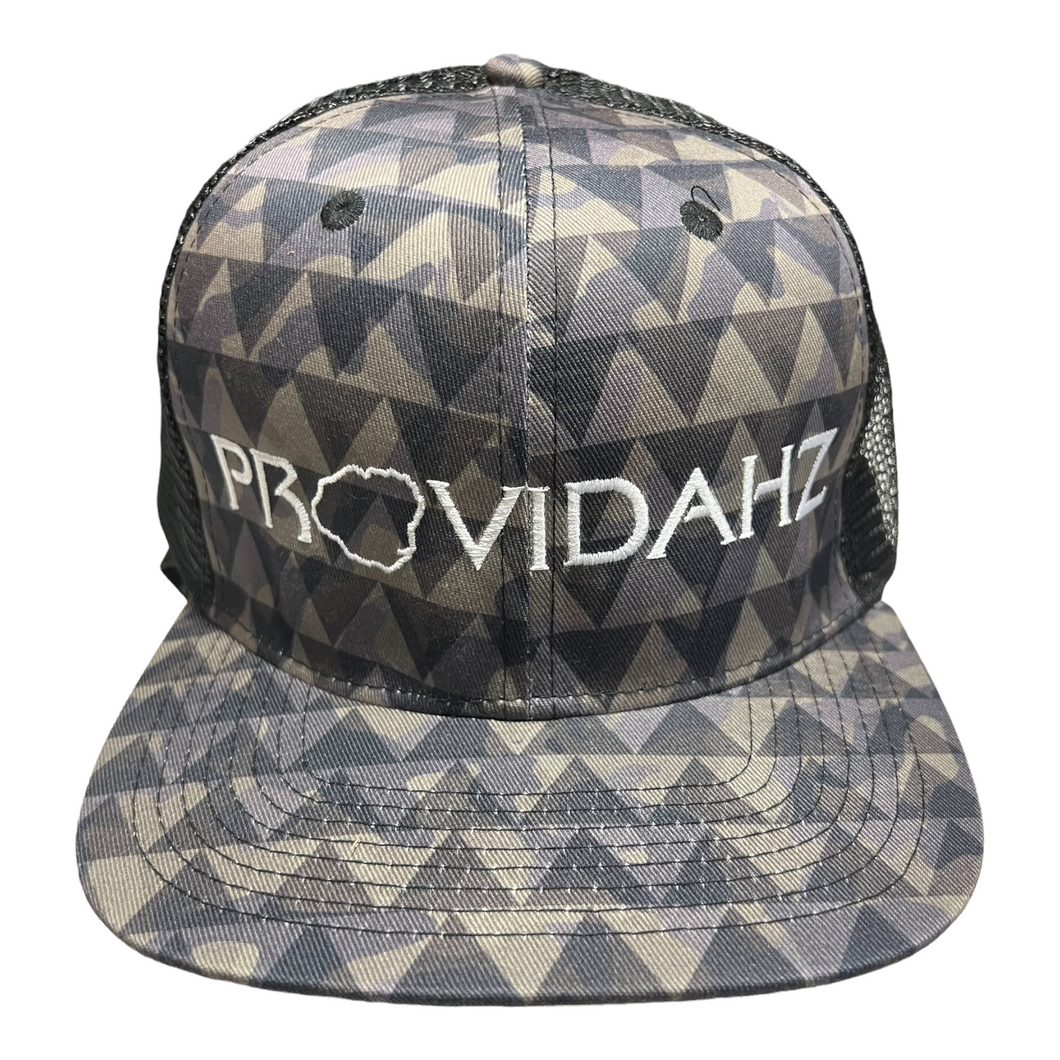 GRAY & BLACK TRIANGLE CAMO MESH SNAPBACK